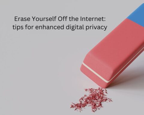Eraser and text "Erase Yourself Off the internet"
