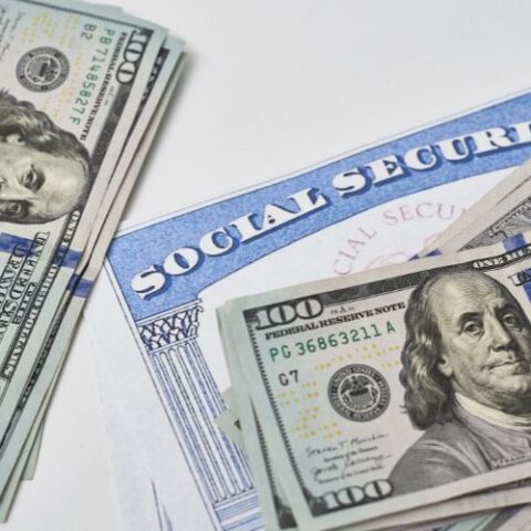 Social Security card and money