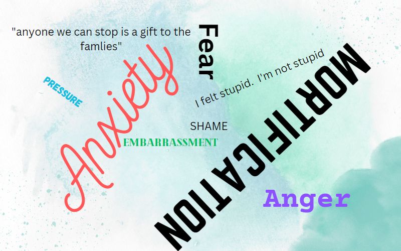 Word Cloud, SHAME, Anxiety, mortification, fear, anger