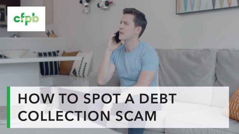 How to spot a Debt Collection Scam, Man on telephone in background
