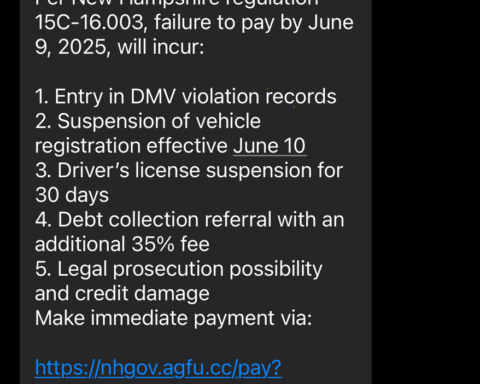 Example of scam text